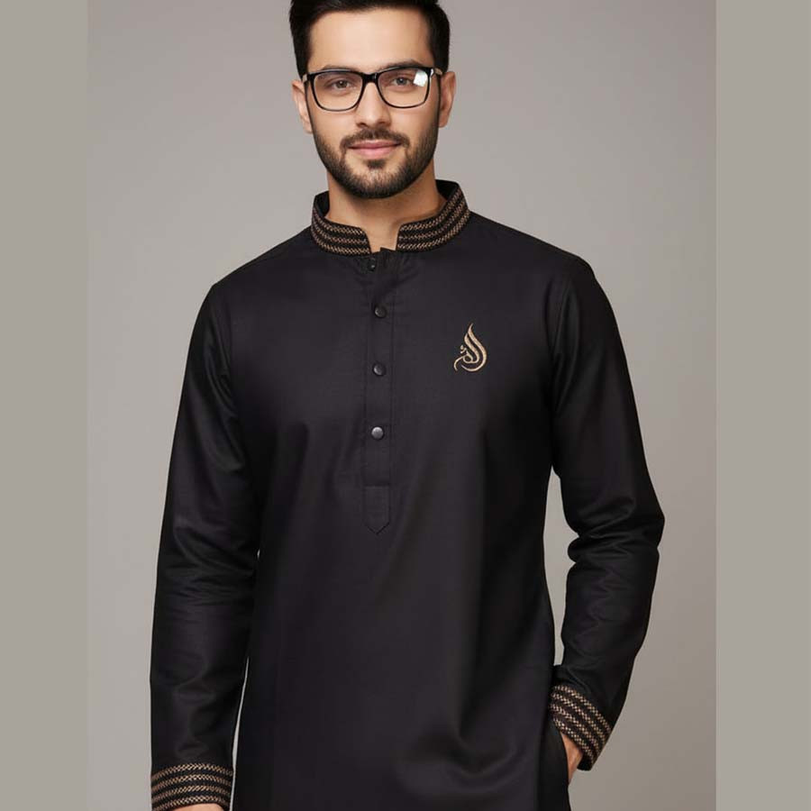 Minimal Design Black Panjabi MPC-166